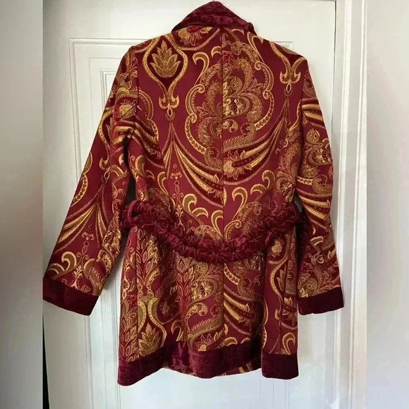 NWT Sharif 1827 Couture Red & Gold Brocade Jacket - Size M coat christmas - Picture 14 of 14